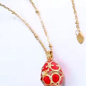 Pierre Lorren Silver Faberge egg Red Handmade