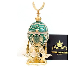 Limited Edition Musical Faberge Egg Velour Interior Swarovski Crystal Diamond Handset Faberge Style egg POWER LONGEVITY Anniversary Birthday