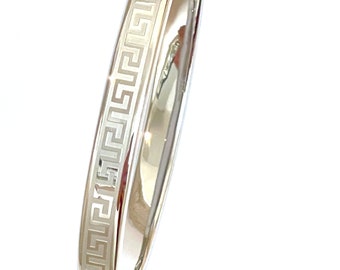 GREEK Key bracelet bangle Jewellery/Greek Jewelry 24k GOLD Meander Bracelet  Silver Anniversary GIFT for Wife Women Friend Mother Girlfriend