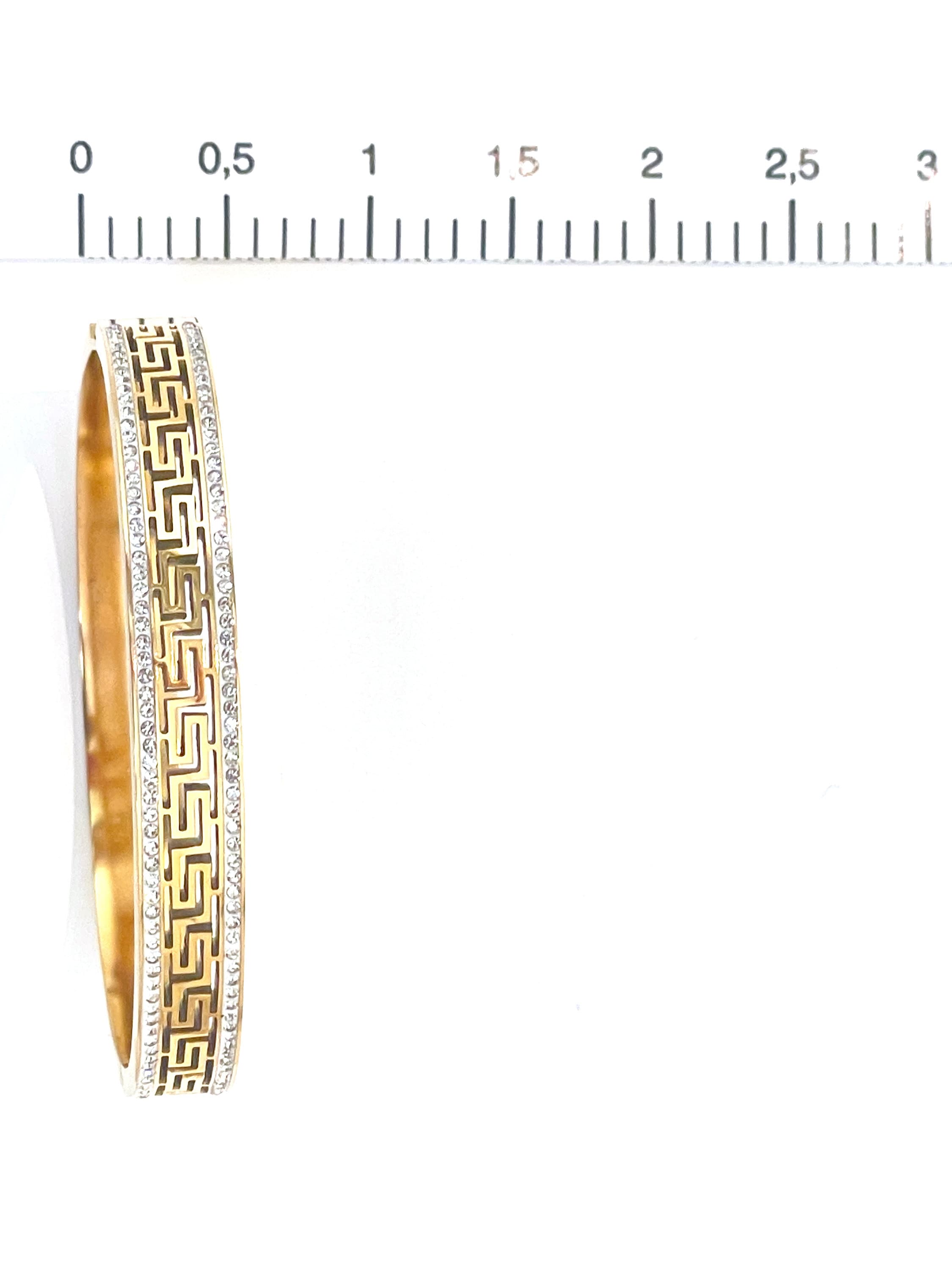 18k Gold Greek Key Pattern Meander Bracelet Success Eternal Life Greek ...