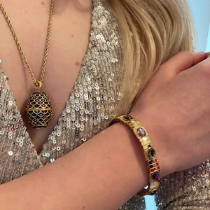Imperial Jewelry Faberge Egg Necklace SET -  24k GOLD + Amethyst bracelet, Fabergé  Egg, Romanov Jewelry, VALENTINE Day gift for her