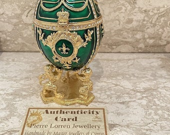 Gold Faberge Style Egg Hand Painted Vintage Faberge Egg Enameled Faberge Egg With Shiny Diamonds For Easter Egg Trinket Box Gold Faberge Style Egg Hand Painted Vintage Faberge Egg Enameled Faberge Egg With Shiny Diamonds For Easter Egg Trinket Box