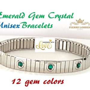 Simple Bracelet SILVER Emerald Jewelry/Unisex Graduation Gift/Woman Man Bracelet/Emerald Bracelet Men/Unisex Friendship bracelet/Couple Gift