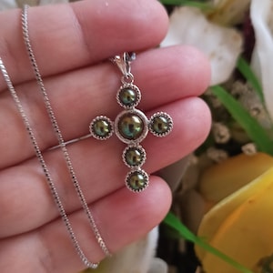Kruis ketting hanger voor vrouw PEARL sieraden/ECHTE parel ketting kruis op ketting zilver 925/sterling zilveren kruis hanger ketting cadeau HMD
