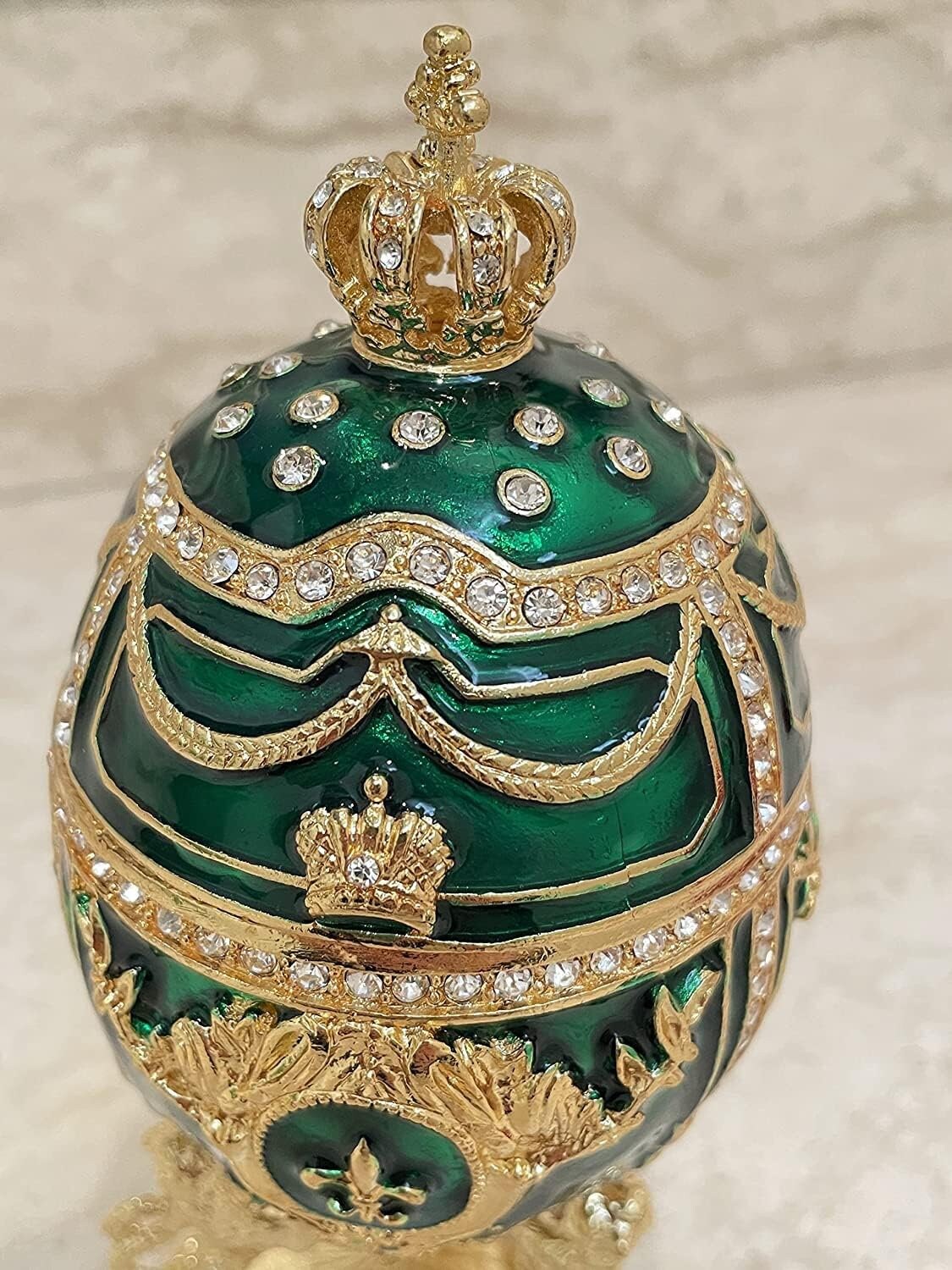 彼女への素晴らしいファベルジェの卵の緑の手作りギフト - 女性への