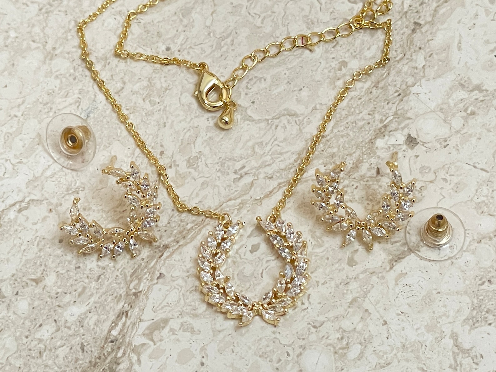 24k Swarovski Bridal Shower Gold Jewelry for Bride Present Etsy