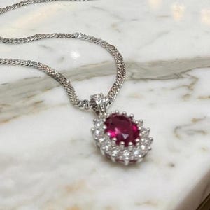 3.3ct Certified Natural Ruby Diamond Necklace Ruby Diamond Pendant Ruby Jewellery 2ct Diamond Pendant Designer Jewelry 18k Gold Handmade