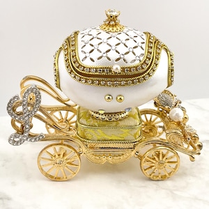 1985 Royal Fabergé Egg style Pure GOLD Collectors REAL Egg Fabrege Jewelry Box Faberge Egg Music AustrianCrystal Diamond HANDMADE CustomName