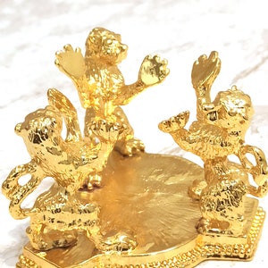 IMPERIAL White Faberge Egg style 24K Lion 4ct Faberge Trinket box 200 SWAROVSKI Diam & Bracelet 2ct/Faberge Egg Ornament Faberge Jewelry Box image 3