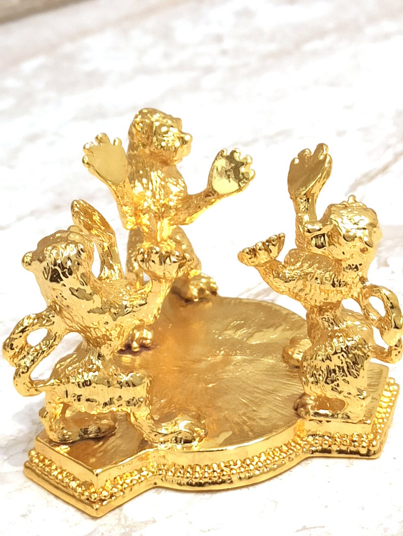 IMPERIAL White Faberge Egg style 24K Lion 4ct Faberge Trinket box 200 SWAROVSKI Diam & Bracelet 2ct/Faberge Egg Ornament Faberge Jewelry Box image 3