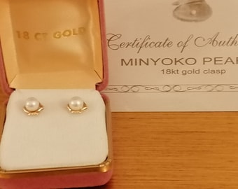 Japanese AKOYA Saltwater Pearl  Stud Earring GOLD 18K  gift for her/Akoya CULTURED pearl jewelry for bride/South Sea Pearls and Gold Jewerly