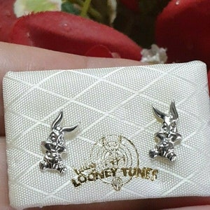 Bugs Bunny Earrings - Bugs Bunny Jewelry - Original Warner Bros -Looney Tunes Earrings - SOLID 18k GOLD - Rabbit Earrings - Rabbit Jewellery