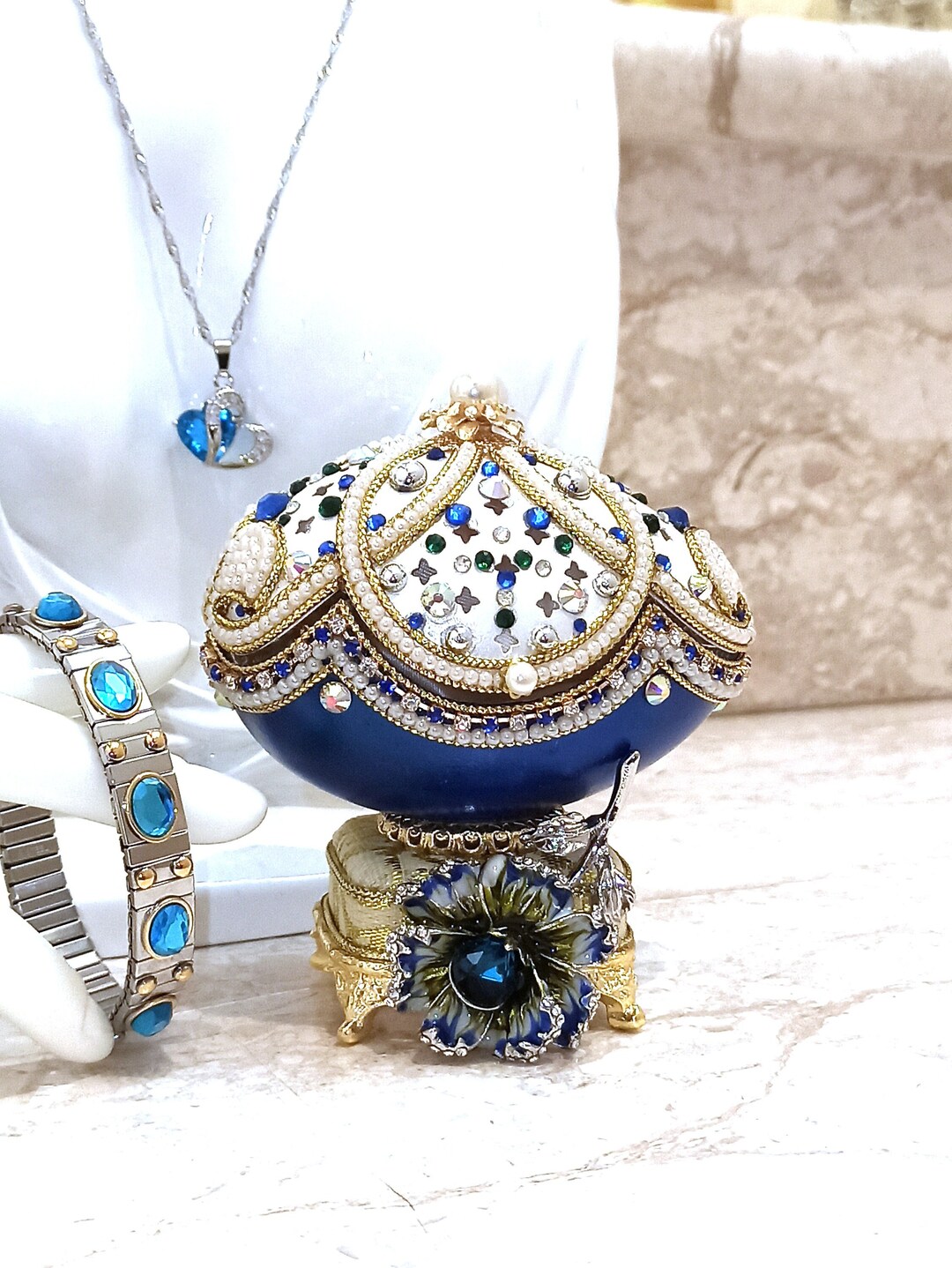 One Of a Kind Faberge Egg 24kGOLD Faberge Egg Music Box Etsy 日本