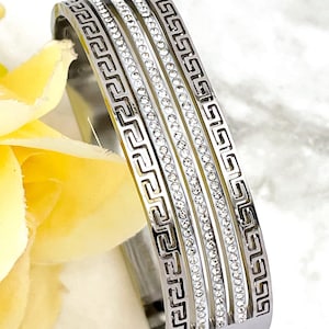 16mm Bracelet Greek Jewellery 18k Yellow Gold Bracelet Infinity Bangle ...