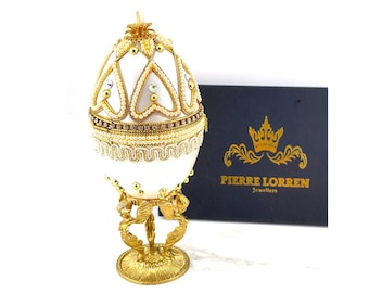2004 Angel Faberge Style Eggs Fabergé Egg & Faberge Pendant Faberge Egg Music New Mom Baptism Christening Communion Christianity GOLD decor