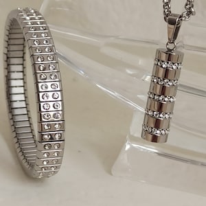 6.6ct Swarovski Silver Necklace Bracelet Earrings Pendant Set/Bridal party Jewelry set/Graduation Jewelry for women Sister birthday present