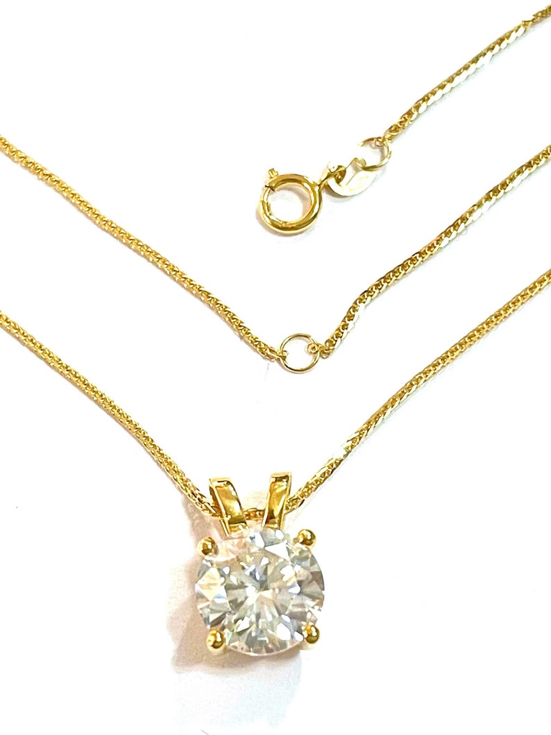 2 Carat Diamond Necklace SOLID GOLD 18k Diamond Pendant Luxury Etsy