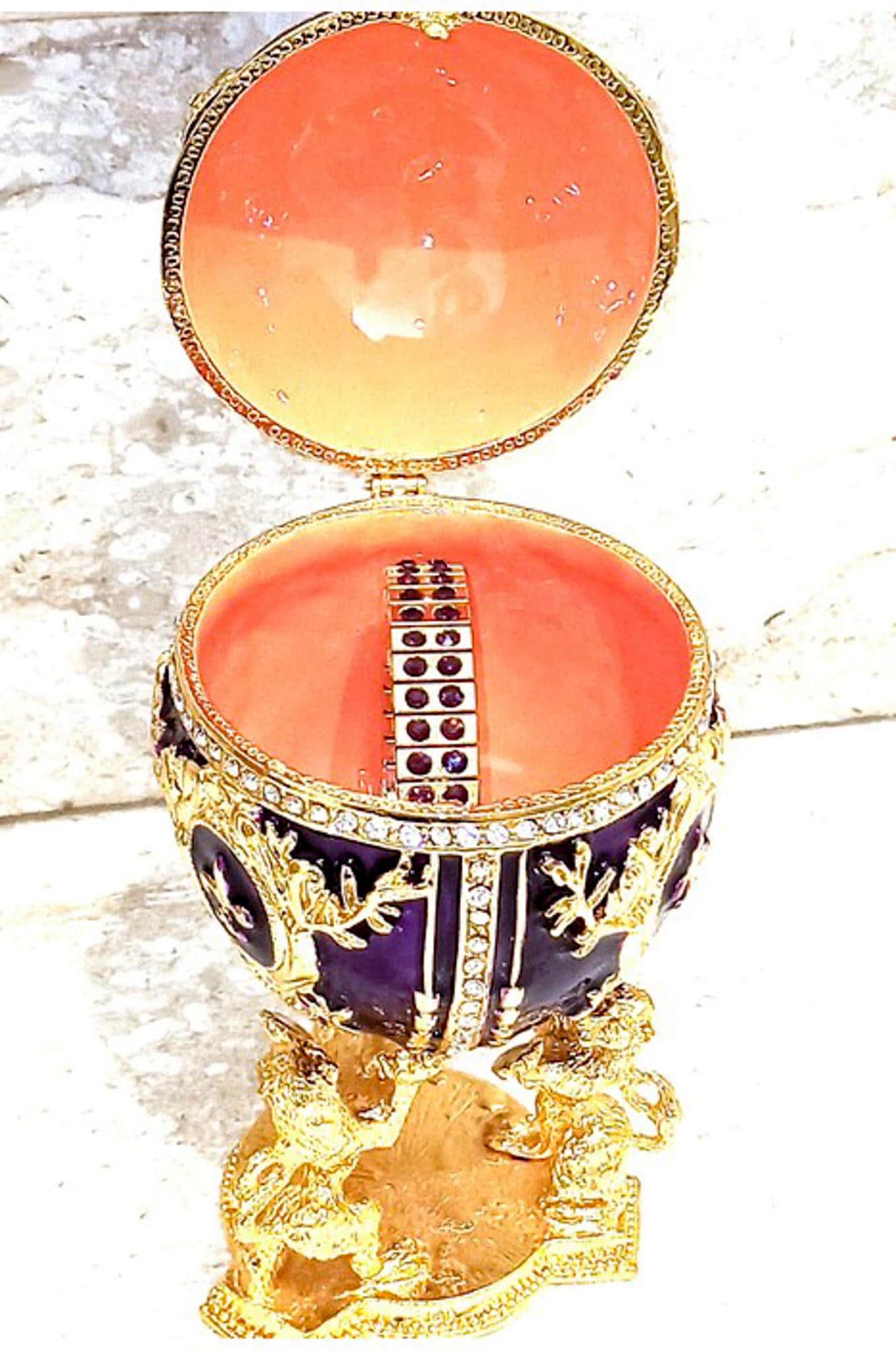 Royal Purple Fabergé Egg Style 24KGOLD 4ct Collectors Egg Royal Purple Fabergé Egg Style 24KGOLD 4ct Collectors Egg