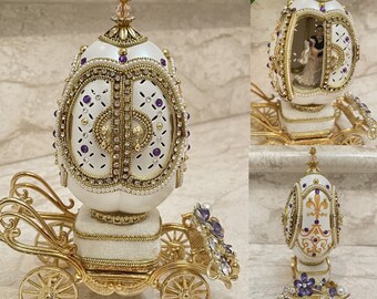 1993 Faberge Egg Music Luxury Jewelry Box Engagement present Faberge Egg Ornament 30th Parents Anniversary Couple Wedding gift 30th Birthday