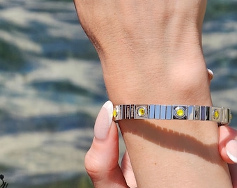 Citrin Armband November Birthstone Edelstein Armband Gelb Citrin Geburtstag Geschenk Citrin Armreif Gelb Edelstein Abschlussgeschenk für Frauen