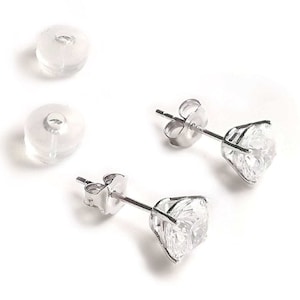 Round Cut diamond Earrings, White Gold Earrings diamond Jewelry, Bridal Earrings, Round Diamond Studs, Minimalist Earrings, Gifts for women