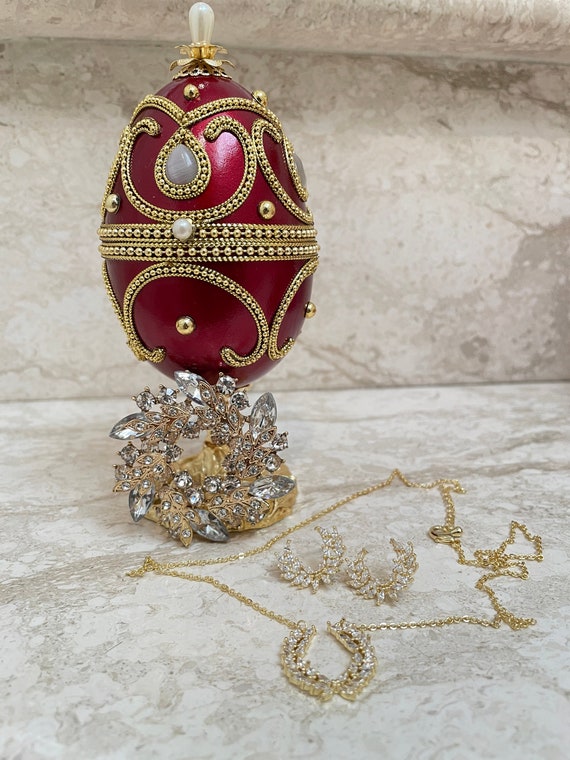 【TATIANA】EGG ORNAMENT NECKLACE★送料・関税込★2色 Imperial Collection by Tatiana Faberge Locket Enamel Egg