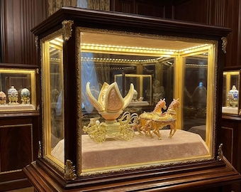 SOLO UN uovo Fabergé in stile antico, scatola per anello nuziale, anniversario di matrimonio, uovo Fabergé, ciondolo, regalo di lusso per la sposa, uovo vero intagliato a mano