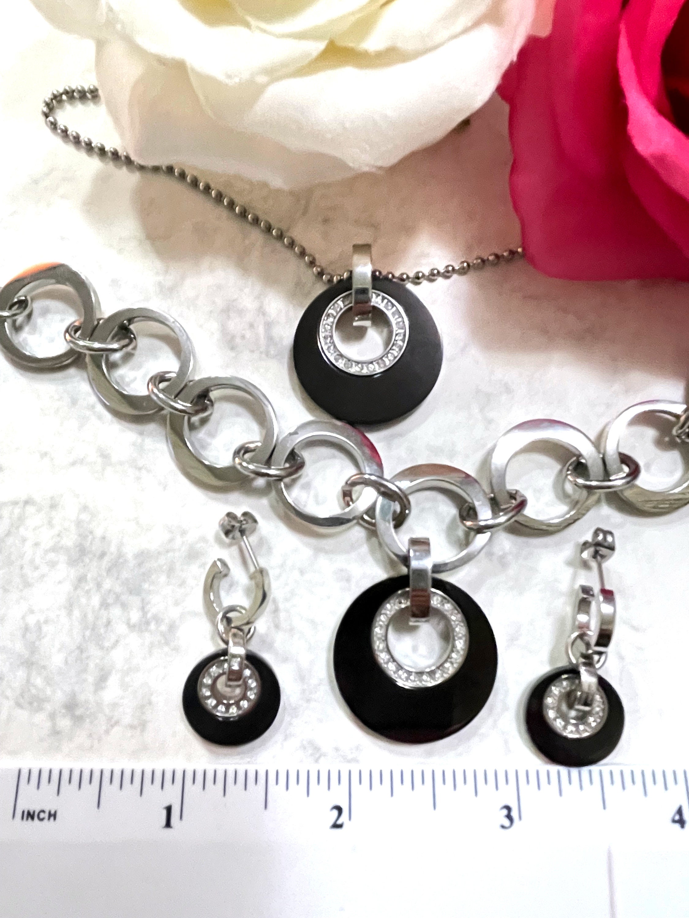 ブレスレット LESS IS MORE onyx mix necklace HANDMADE Diamond Black Onyx SET Necklace, Silver Onyx