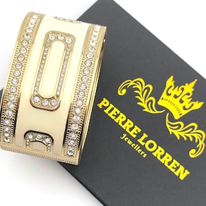 Pulsera de llave griega de Pierre Lorren, infinito, éxito, vida eterna, joyería con llave griega, diseño griego antiguo, pulsera griega, brazalete, oro de 18 quilates y plata