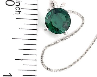 Solid 18k Gold White Gold NATURAL Emerald Pendant Green Emerald Necklace Fine Jewelry May Birthstone GRC CERTIFIED Pendant Necklace 2 carat
