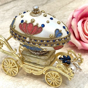 1994 One of A KIND Pearl Clam Imperial Faberge Egg MUSIC Box 30th Wedding Anniversary gift for wife Faberge style Egg Mother New Beginnings