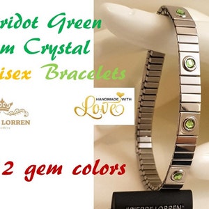 UNISEX Peridot SILVER Bracelet/August Birthstone Jewelry/Peridot Jewelry Bracelet him and her/Anniversary Gift for couple/Work Bracelet Gift