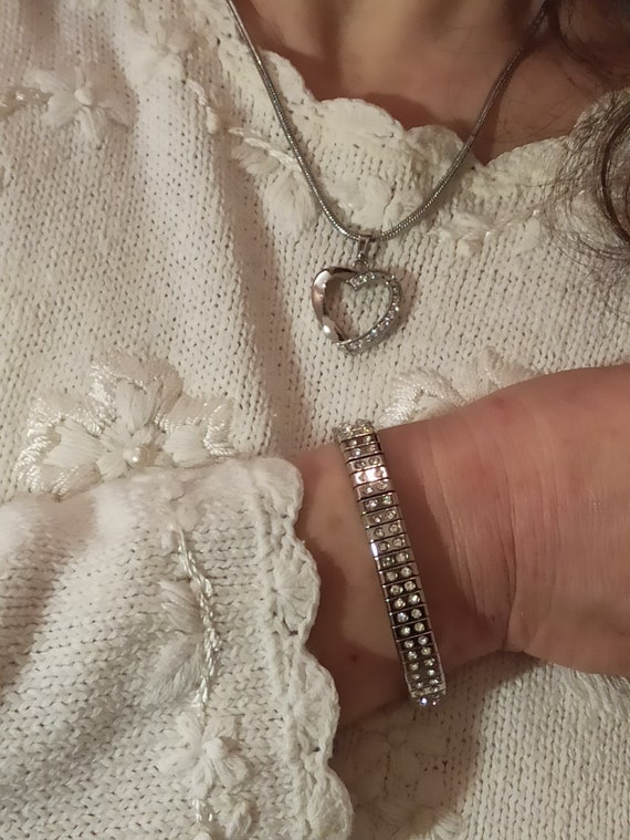 ハートネックレスペンダントセット シルバーブレスレット 彼女への 