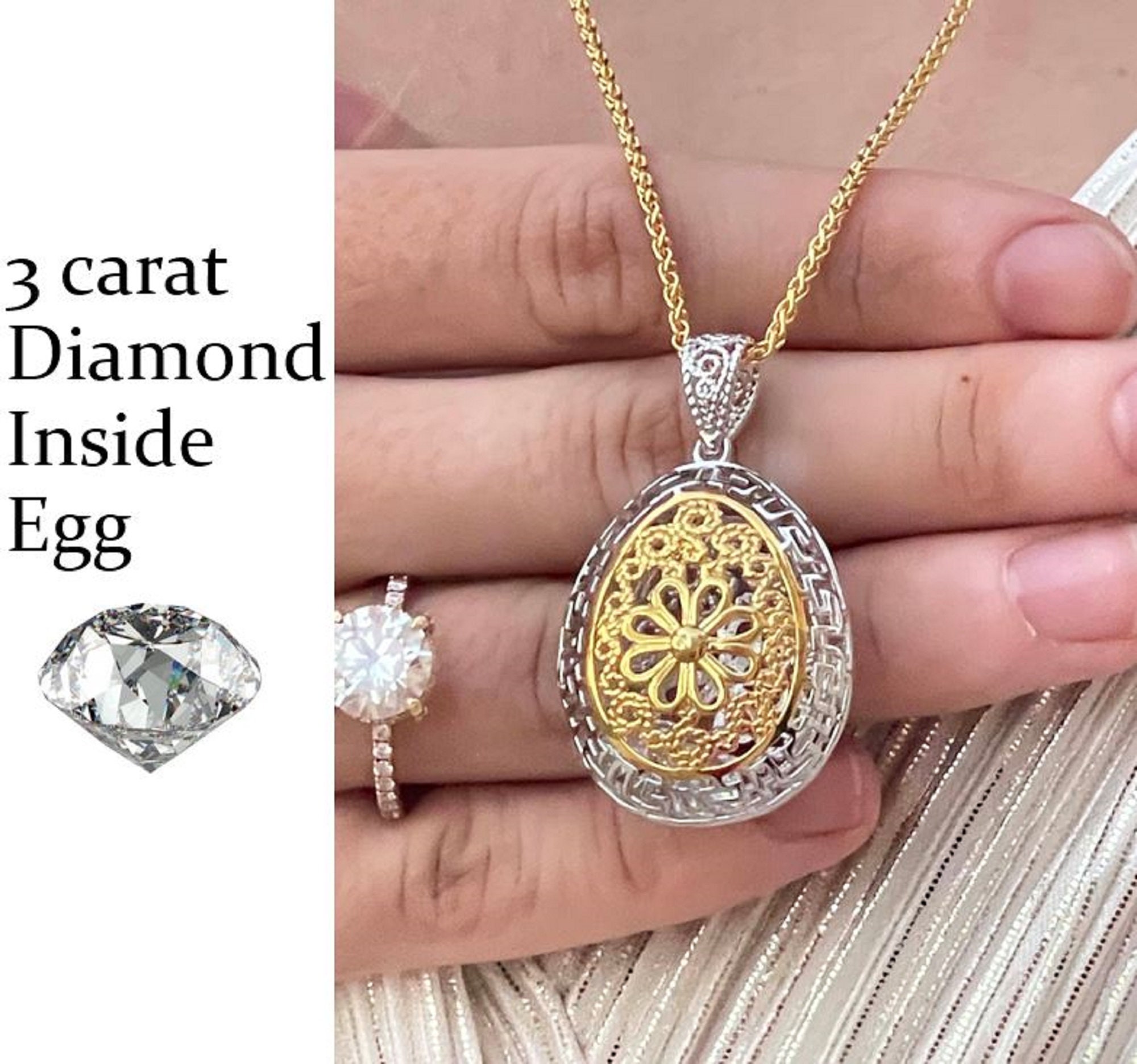 Diamond Double Halo Pendant Necklace - Nuha Jewelers