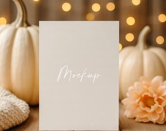 Boho Fall Card Mockup: 5x7 Blank Invitation (Photoshop Template)