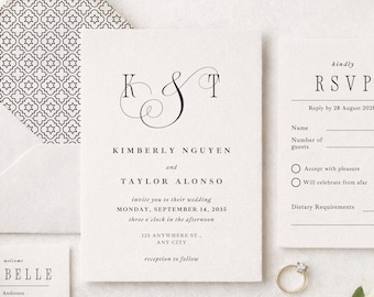 Ivory Wedding Invitation Suite Mockup: Blank Wedding Stationary (PSD & PNG)