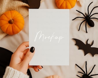 Halloween Card Mockup Template: 5x7 Invitation Design (Digital Download PSD/PNG File)