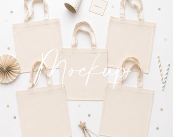 Group Tote Mockup - Canvas Party Bag Mockup