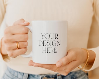 Minimalist Mug Mockup Template: Lifestyle PSD Mockup (Digital Download)