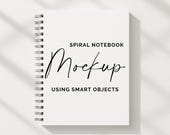 Minimalist Notebook Mockup for Photoshop or Photopea, Spiral Journal Mockup