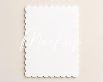 Minimalist Scalloped Card Mockup: 5x7 Mock Up Stationery (Instant Download)