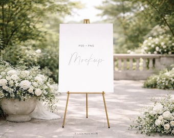 Minimalist Wedding Welcome Sign Mockup (18x24" PSD & PNG Digital Download