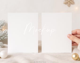 Minimalistische Vertikale Weihnachtskarte Mockup: 13x18 Leere Weihnachtskarte Vorlage (Digitaler Download)