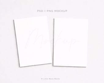 Minimalist Double Card Mockup: Photoshop 5x7 Mock Up Stationery (Instant Download)