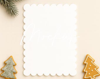 Ausgebossene Weihnachtskarte Mockup: 13x18,5 Mock-Up Briefpapier (Instant Download)