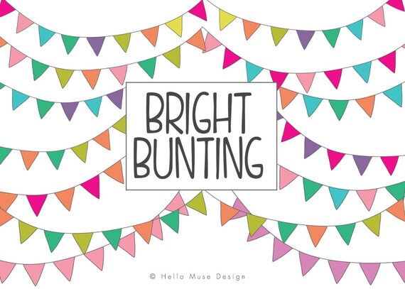 bunting clipart bunting banner clip art hand drawn bunting etsy etsy