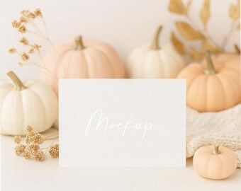 Harvest Card Mockup: Blank 5x7 Invitation (PSD & PNG Digital Download