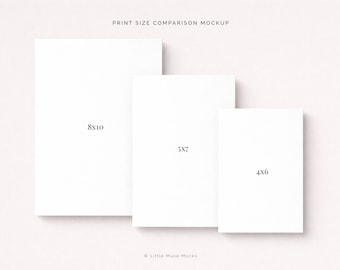 Druck Größenvergleich Mockup: Photoshop Kunstwerk MockUp (Instant Download)