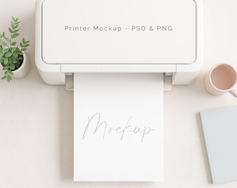 Minimalistisches Druckermodell: Bearbeitbares Photoshop / Photopea PSD (Digitaler Download)