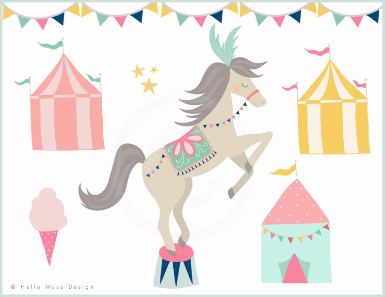 Circus Clip Art Cute Circus Animals Clip Art Girl Circus | Etsy